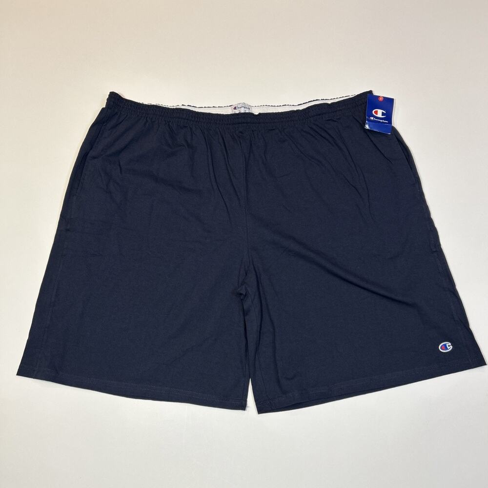 Champion 4XB Big & Tall Navy Athletic Shorts NWT 100% Cotton 10.5” Inseam